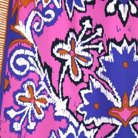 Ann Taylor Loft Boat Neck Scarf Dress Floral Pink Purple Sleeveless XS - Picture 11 of 12